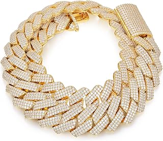 25MM Solid Big Cuban Link Chain for Men Thick Iced Out Chain 18K Gold Plated 5A+ Zicron Cuban Necklace Gold/Silver Iced Out Diamond Miami Cuban Link Necklace Bling Luxury Jewelry