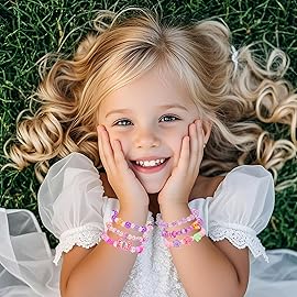 PinkSheep Bracelets for Girls Jewelry: 36 Pcs Kids Bracelets, Kids Jewelry Age 3 4 5 6 7 Years Old Princess Girl Party Favors