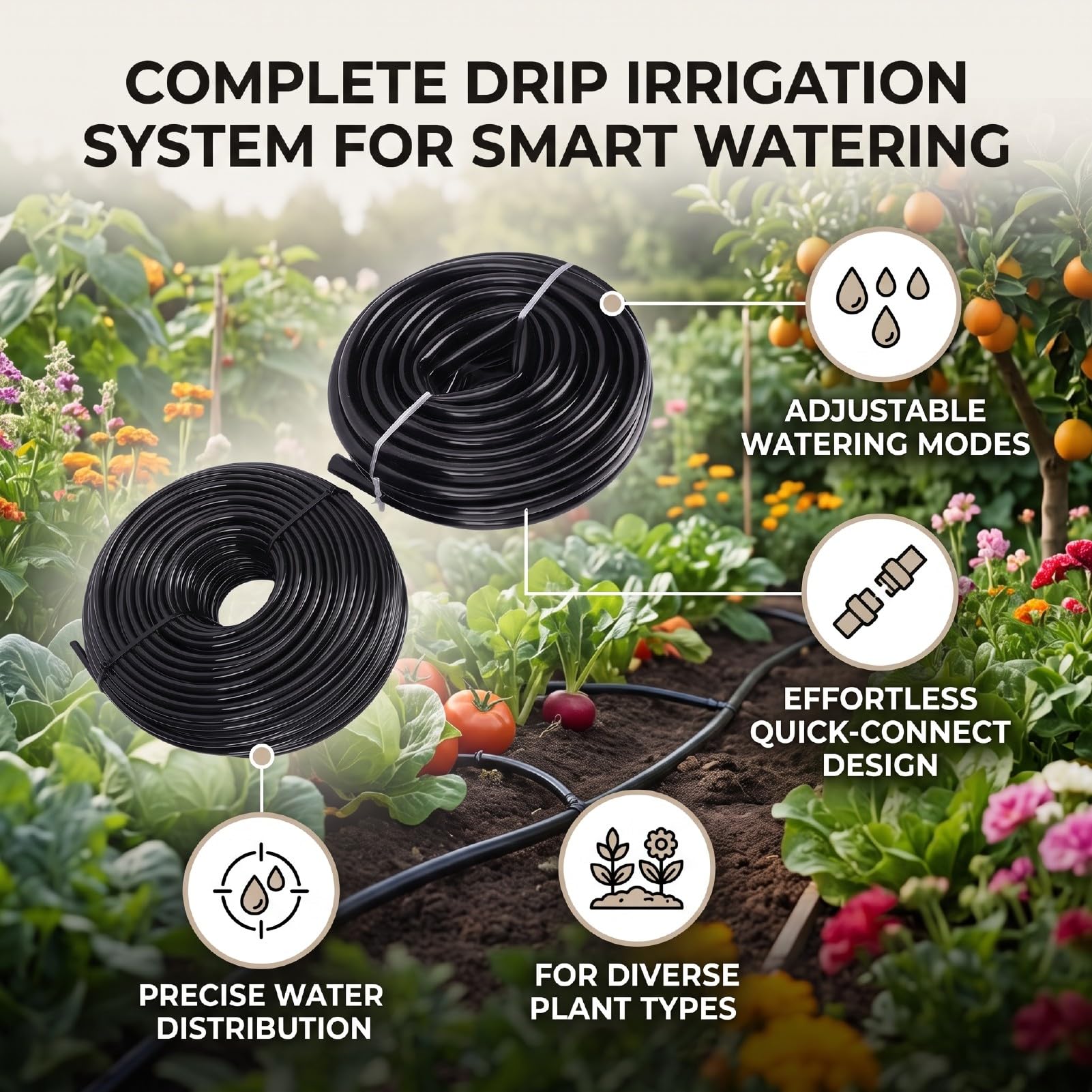 di Irrigazione a Goccia Regolabile, Raccordo Rapido per Irrigazione, for Giardino e Piante