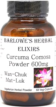 Curcuma Comosa Powder | 600mg Per Capsule | Hormonal Balance & Menstrual Support | Womens Health Supplement | 60 Vegetarian Capsules | Glass Bottled