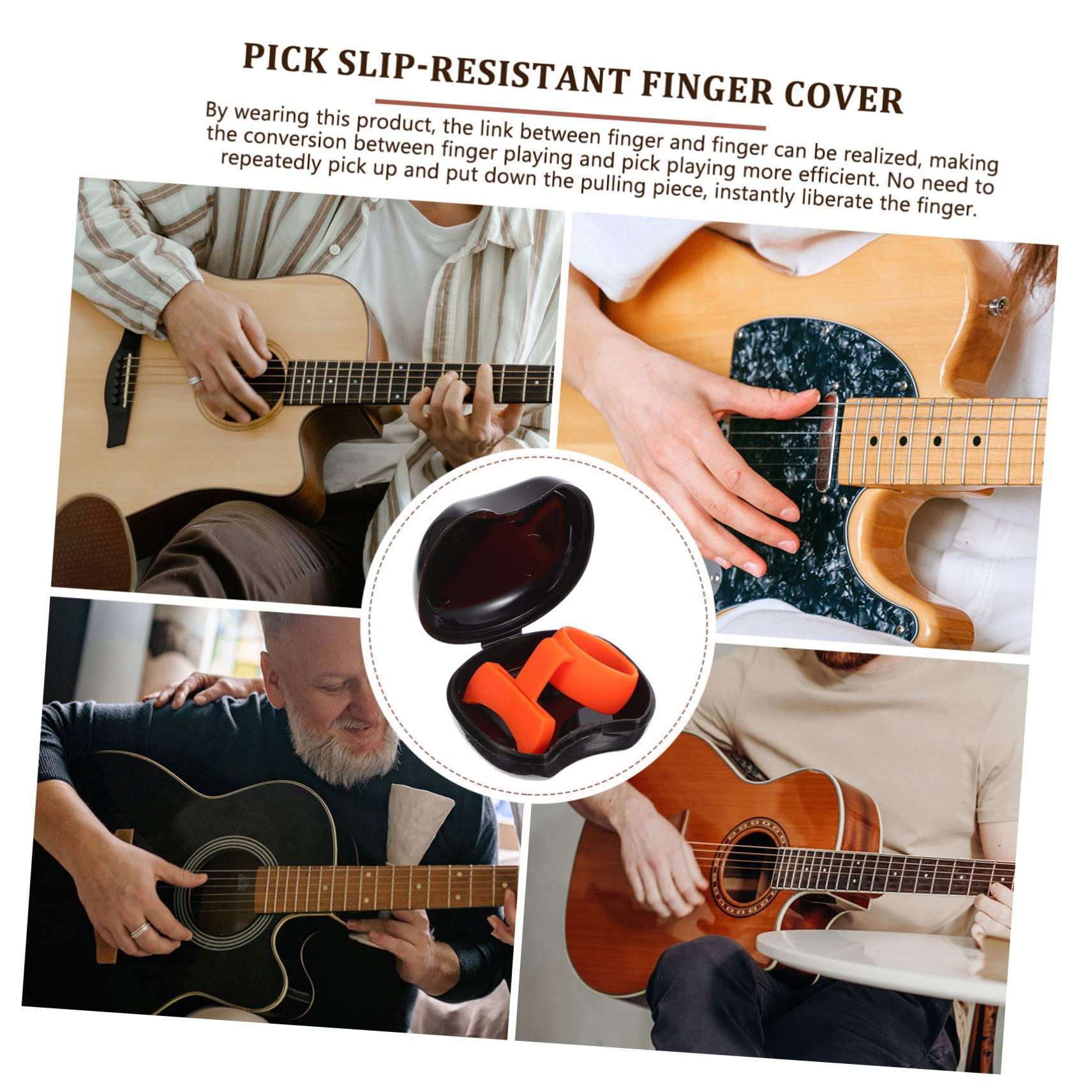 Garneck Guitar Plectrum Holder Convenient Finger Cover Organizer for Guitar Picks Smooth Comfortable Design for Electric and Acoustic Guitar Players for Travel