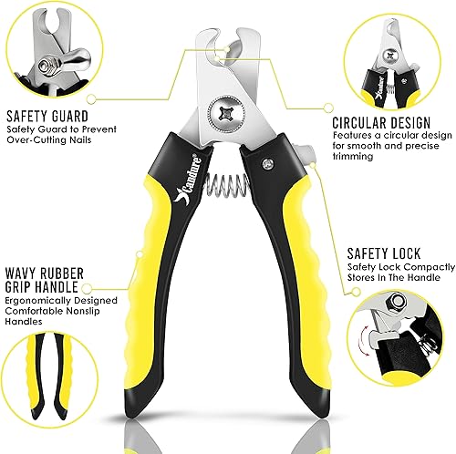 Vista 18 de Candure Cortaúñas para gatos, conejos, hámsters, pájaros, recortadora de acero inoxidable con bordes angulados precisos para un aseo fácil y seguro