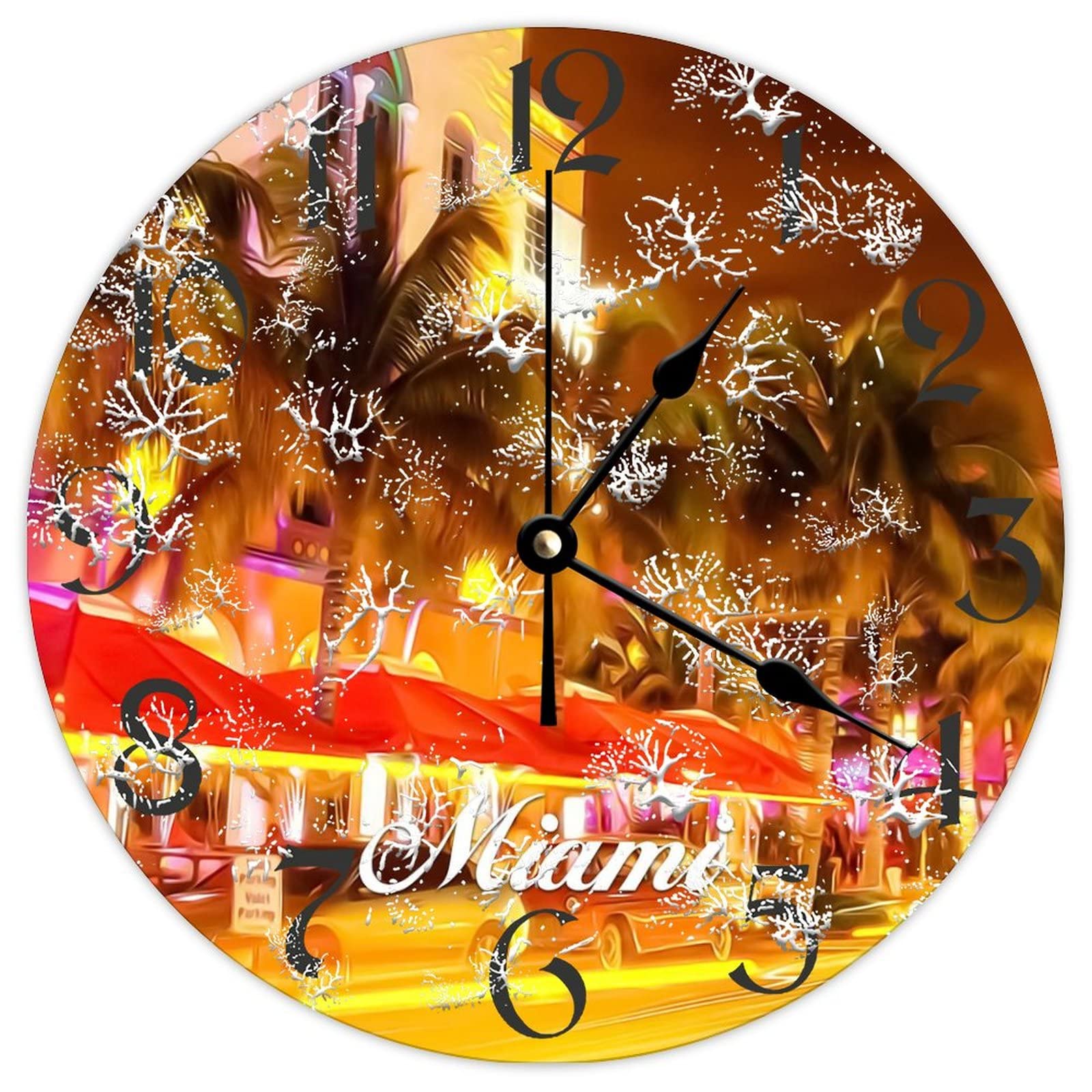 Horloge en bois Miami cadeau vintage idéal pour pendaison de crémaillère