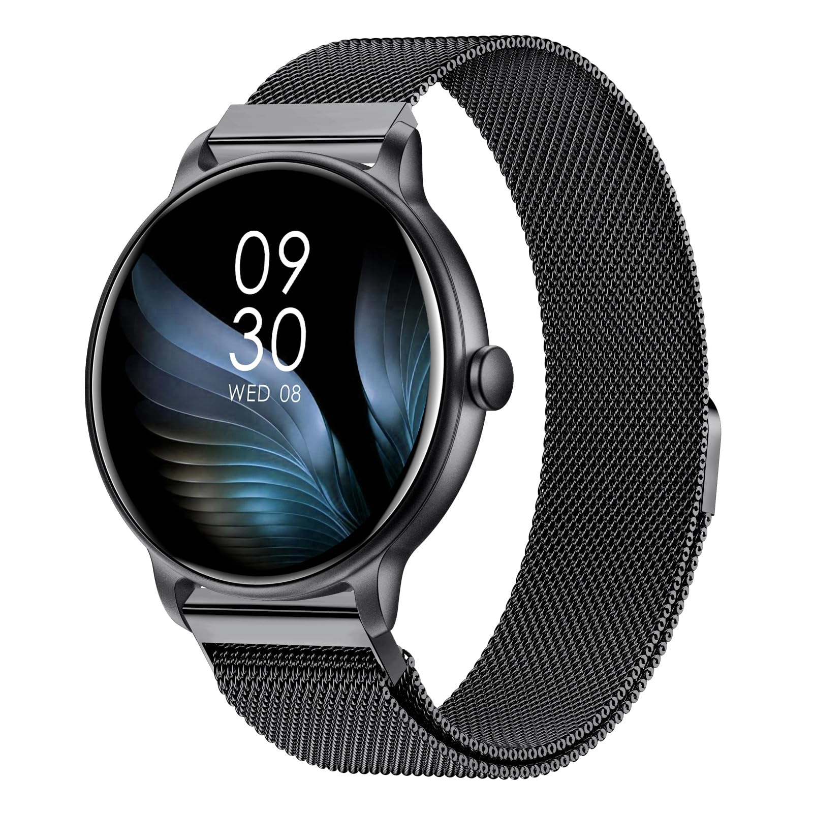 AcclaFit Smartwatch Uomo Donna con Chiamate Bluetooth, Orologio Fitness Rotondo da 1,38" con 147+ Modalità Sportive, Cardiofrequenzimetro, Sonno, IP68 Impermeabile, Compatibile con Android iOS