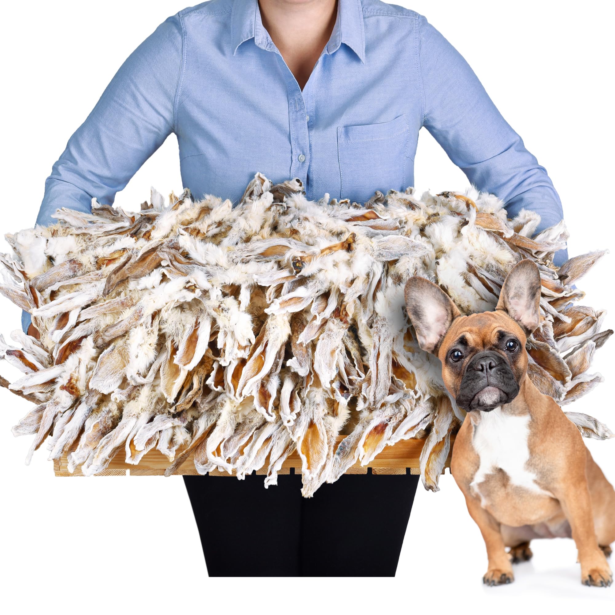 Rabbit Ears with Fur for Dogs 5kg (approx. 400-420 pcs) | Natural Chews | Hypoallergenic Grain Free Treats | Air Dried Raw Snack | Suitable for All Dog Sizes โ image 1