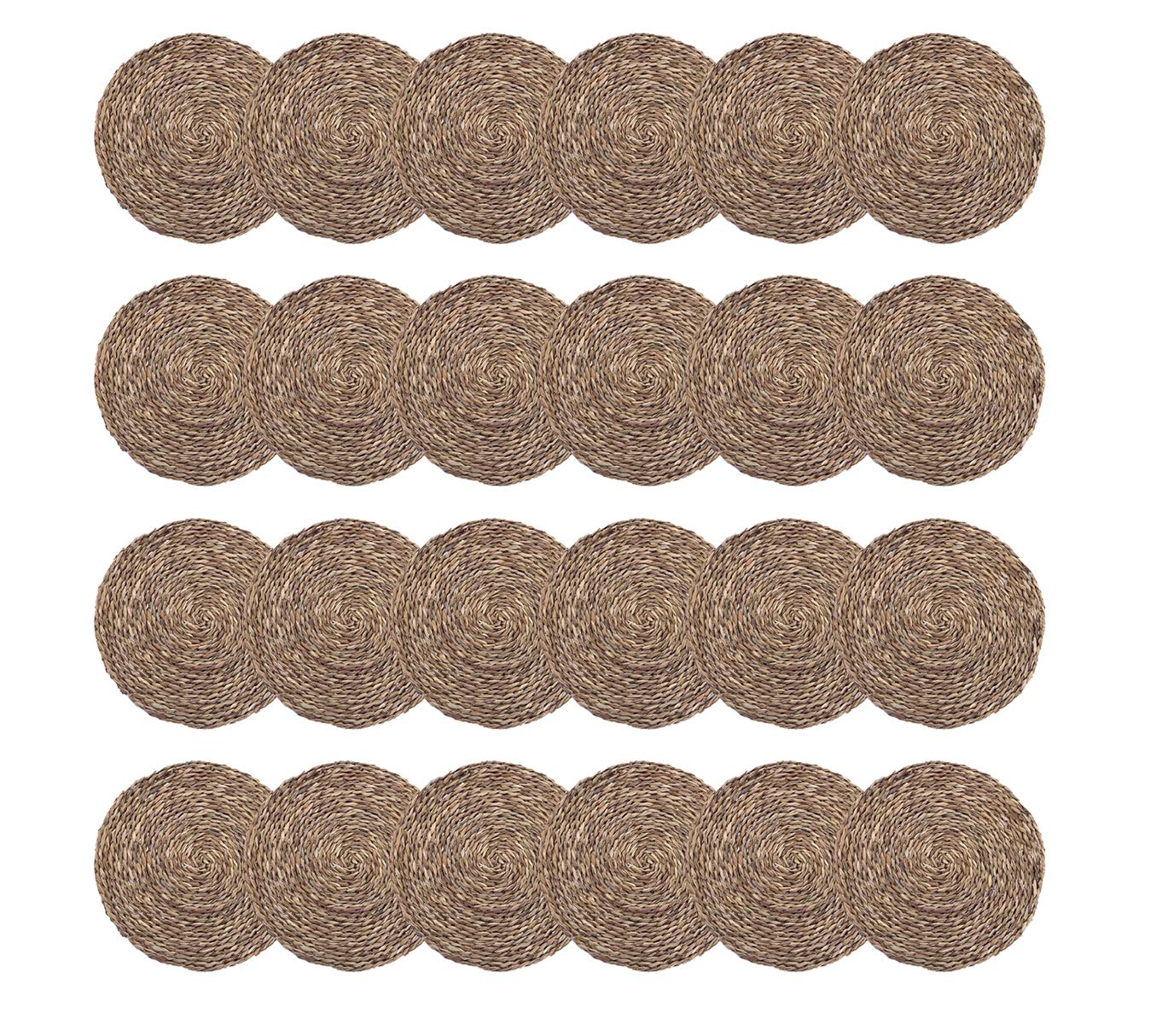 HERSIG - Pack 24 Salvamanteles Individuales | Manteles Individuales Redondos de Enea - 40 cm