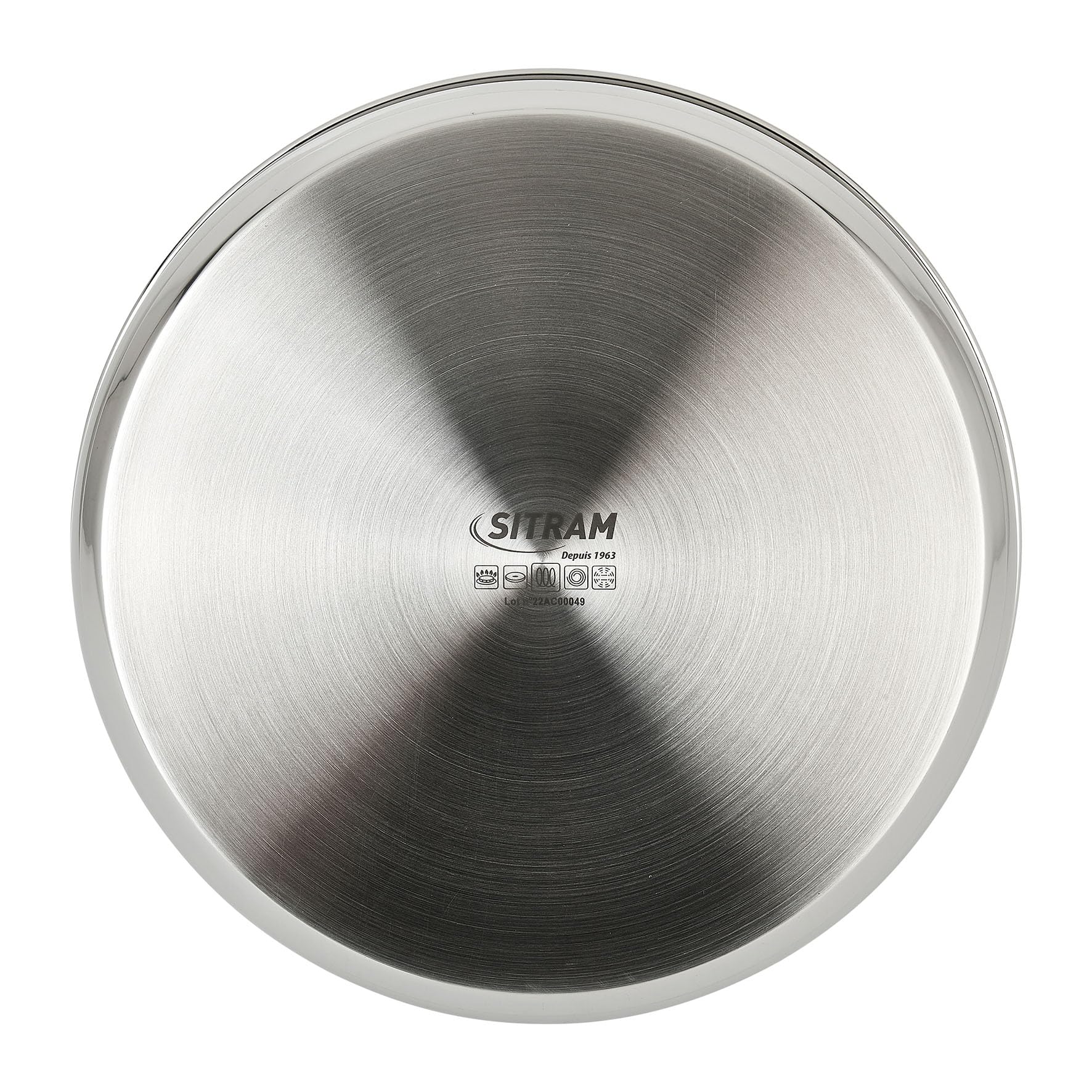Sitram 712771 Sauteuse Aluminium Pressé Noir FAMILY 26 Cm - 6,5 Cm Hauteur + Couvercle Verre - Anti-Adhésif Sans PFOA - Tous Feux Dont Induction