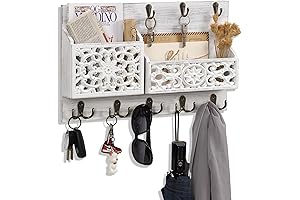QILICHZ: Wall Mail Organizer with Key Hooks, the Perfect Rustic Key Holder for Your Home