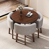 Vista 10 de YVYKFZD Office Reception Room Club Table, Small Kitchen Dining Table Set for 4, Round Conference Table, Simple Conference Room Table and Chairs Blue