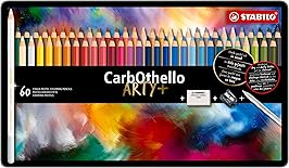 Chalk-Pastel Pencil - STABILO CarbOthello - ARTY+ - Tin of 60 - Assorted Colors