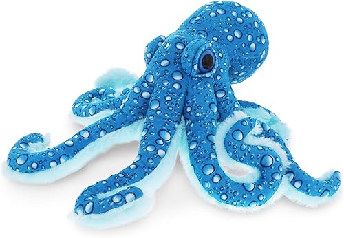 DolliBu Peluche de pulpo grande, colección salvaje, pulpo azul, adorable juguete de peluche de pulpo de peluche, lindo juguete de pulpo de criatura
