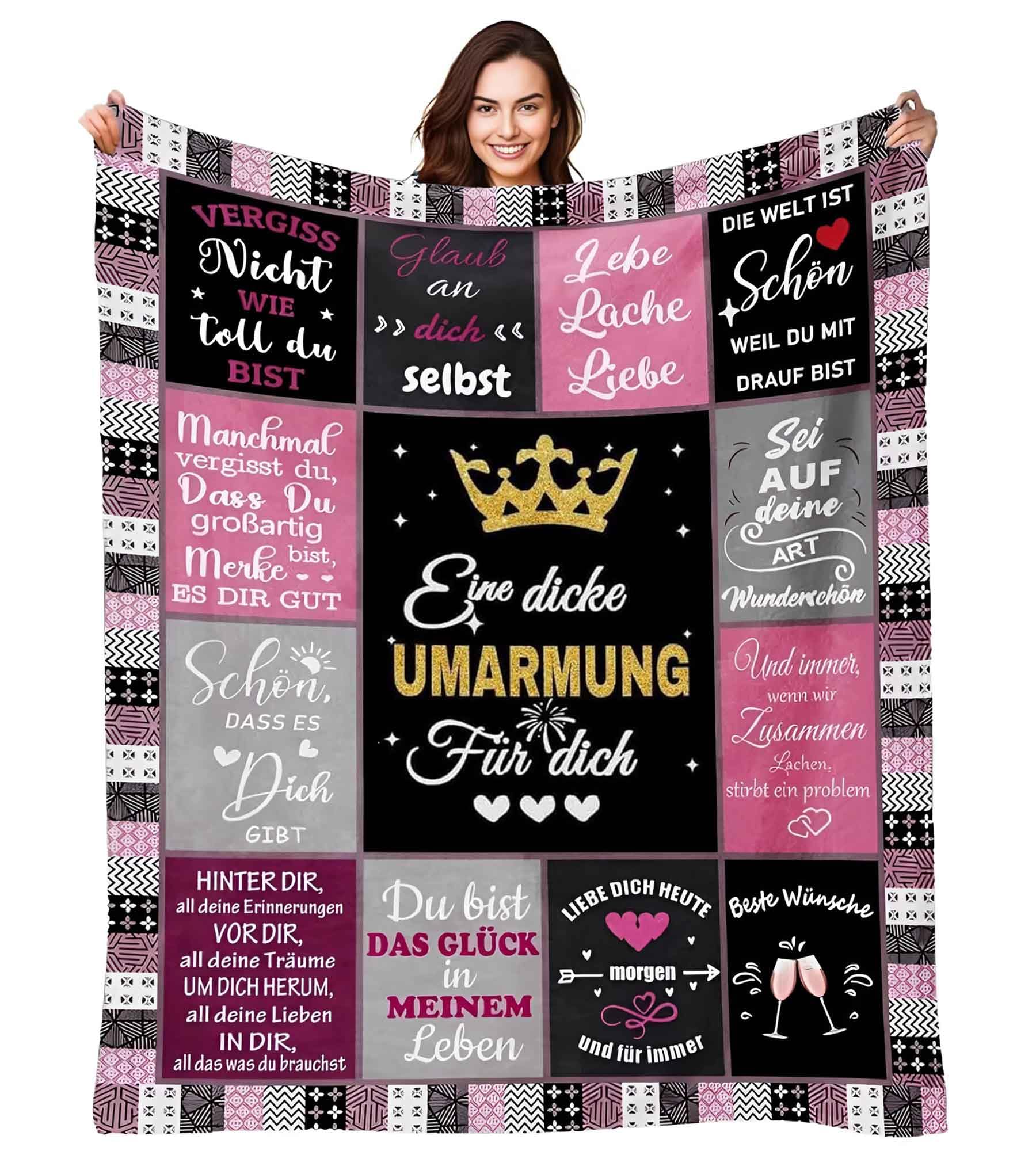 AOKILE Beste Freundin Geschenke, Umarmung Decken Geschenke für Freundin, Geburtstagsgeschenk für Beste Freundin, Geschenke für Frauen Schwester Kollegin Ehefrau und Mutter zum Geburtstag Weihnachten