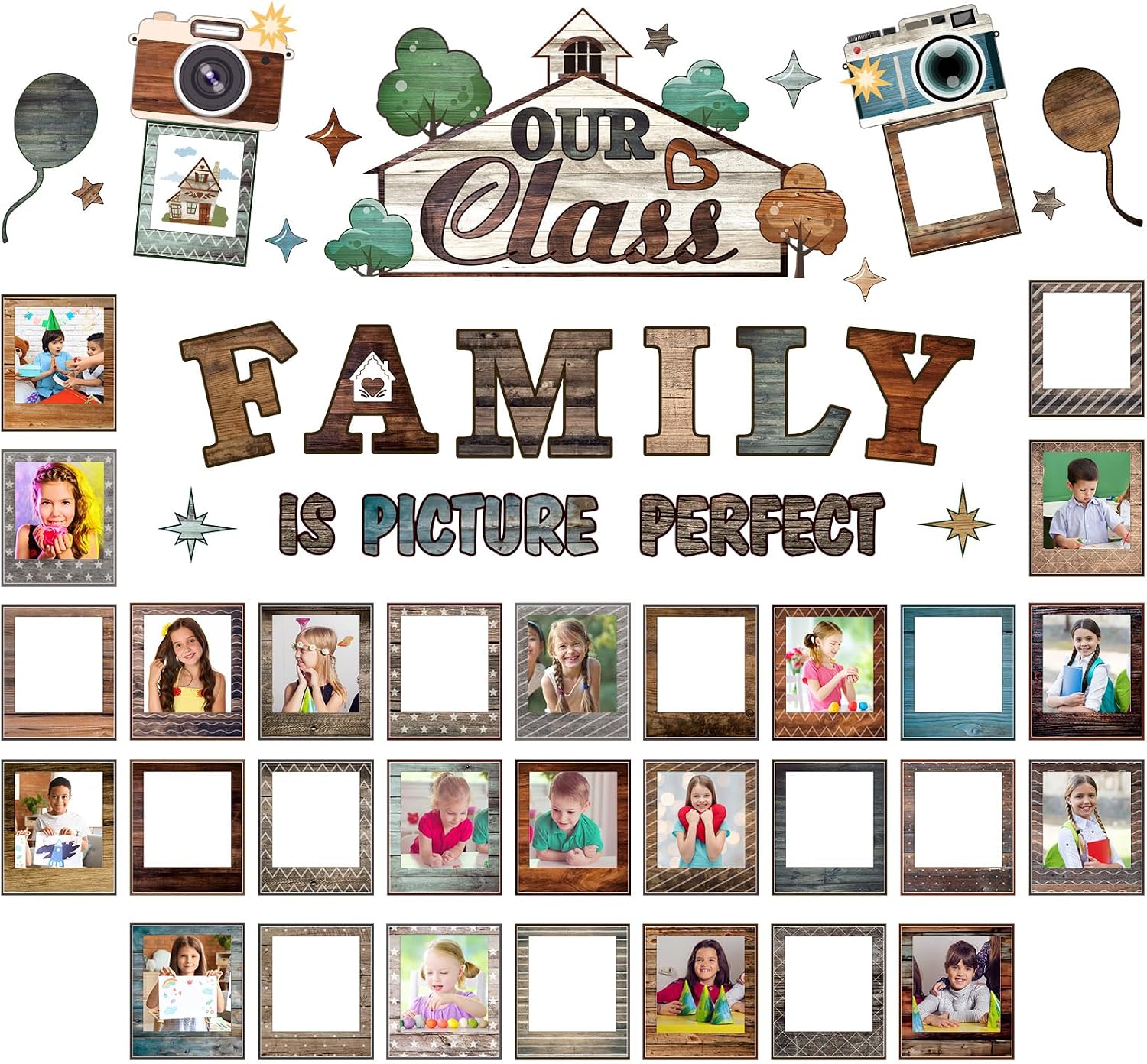 Pasimy Our Class Family Classroom Decor Picture Frame Bulletin Board Set