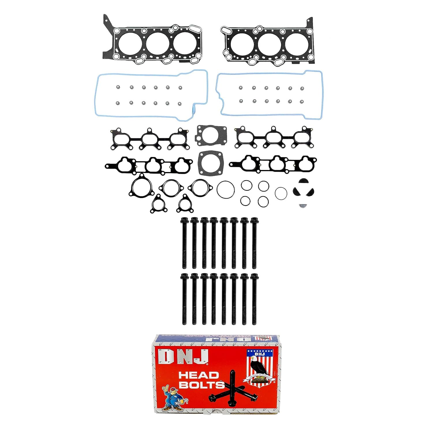 DNJ HGB523 Cylinder Head Gasket Set with Head Bolt Kit for 1999-2005 Suzuki Grand Vitara 2.5L 2500cc V6 DOHC