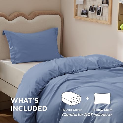 Vista 94 de Bedsure - Juego de funda de edredón de tamaño matrimonial, ropa de cama suave con doble cepillado, 1 funda de edredón (80 x 90 pulgadas) y 2 fundas