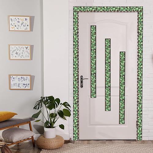 Miniatura 2 de Outus Calcomanías bohemias de eucalipto para tablón de anuncios, borde y hojas tropicales, decoración de pared (estilo vivo, 59 pies)
