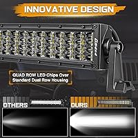 Vista 3 de DJI4X4 Reflector de barra de luces LED cree, de 12 pulgadas, 72 watts. Luz antiniebla de LED, para vehículos todoterreno, con panel negro