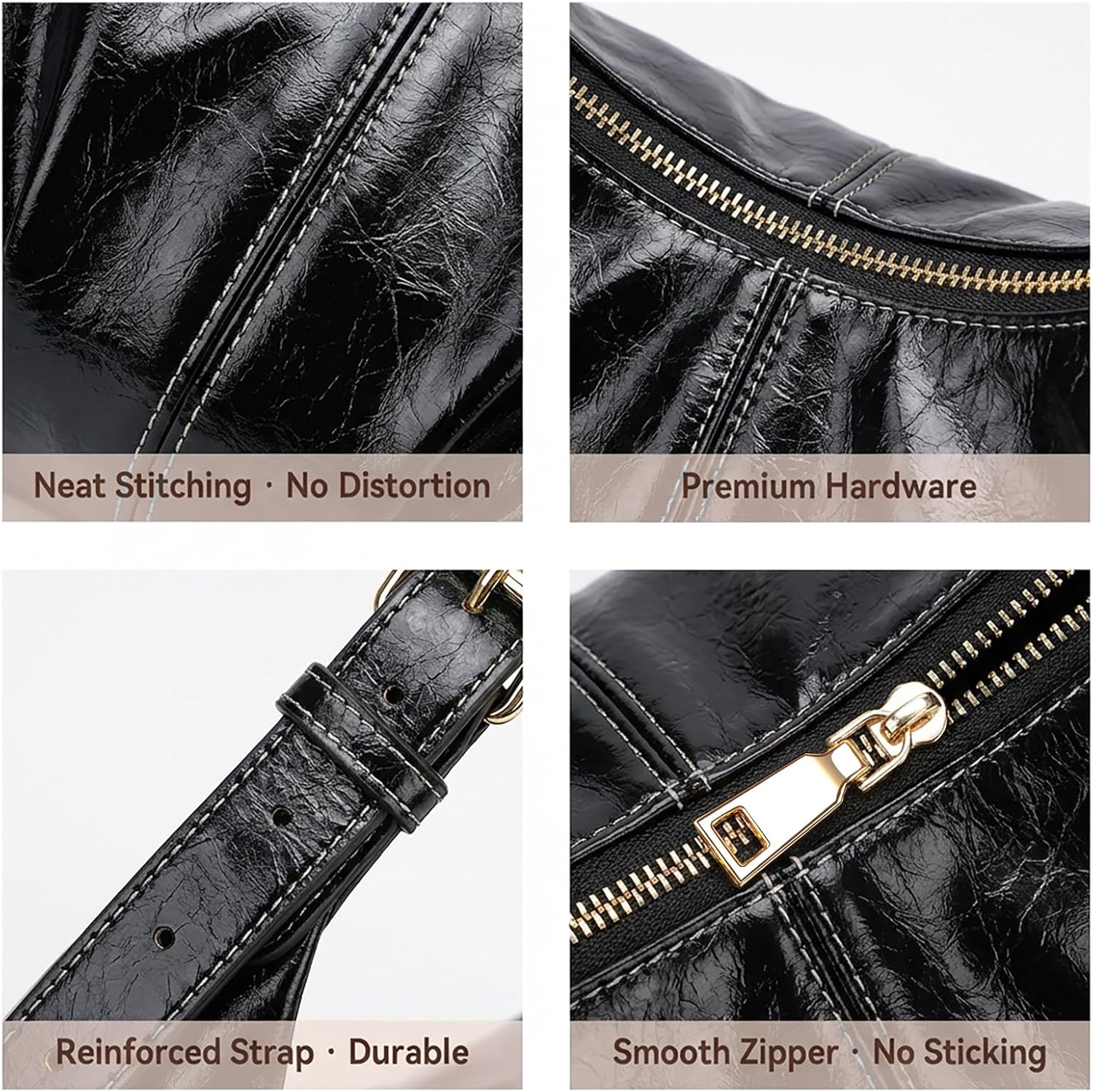KITEVIUN Crossbody Bags for Women Hobo Handbags Vegan Leather Shoulder Bag Stylish Crossbody Purse with Adjustable Strap