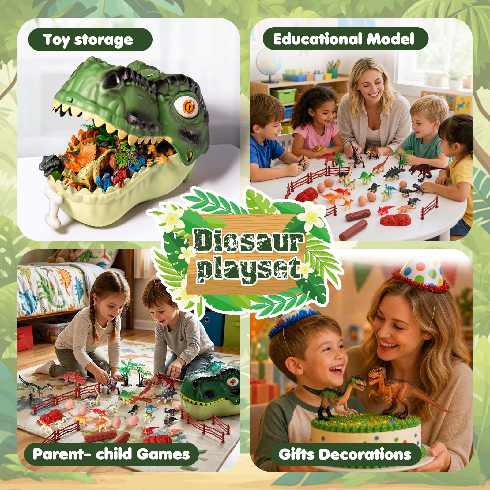 Jurassic Dinosaur Toys for Kids - 45 Piece Playset -9