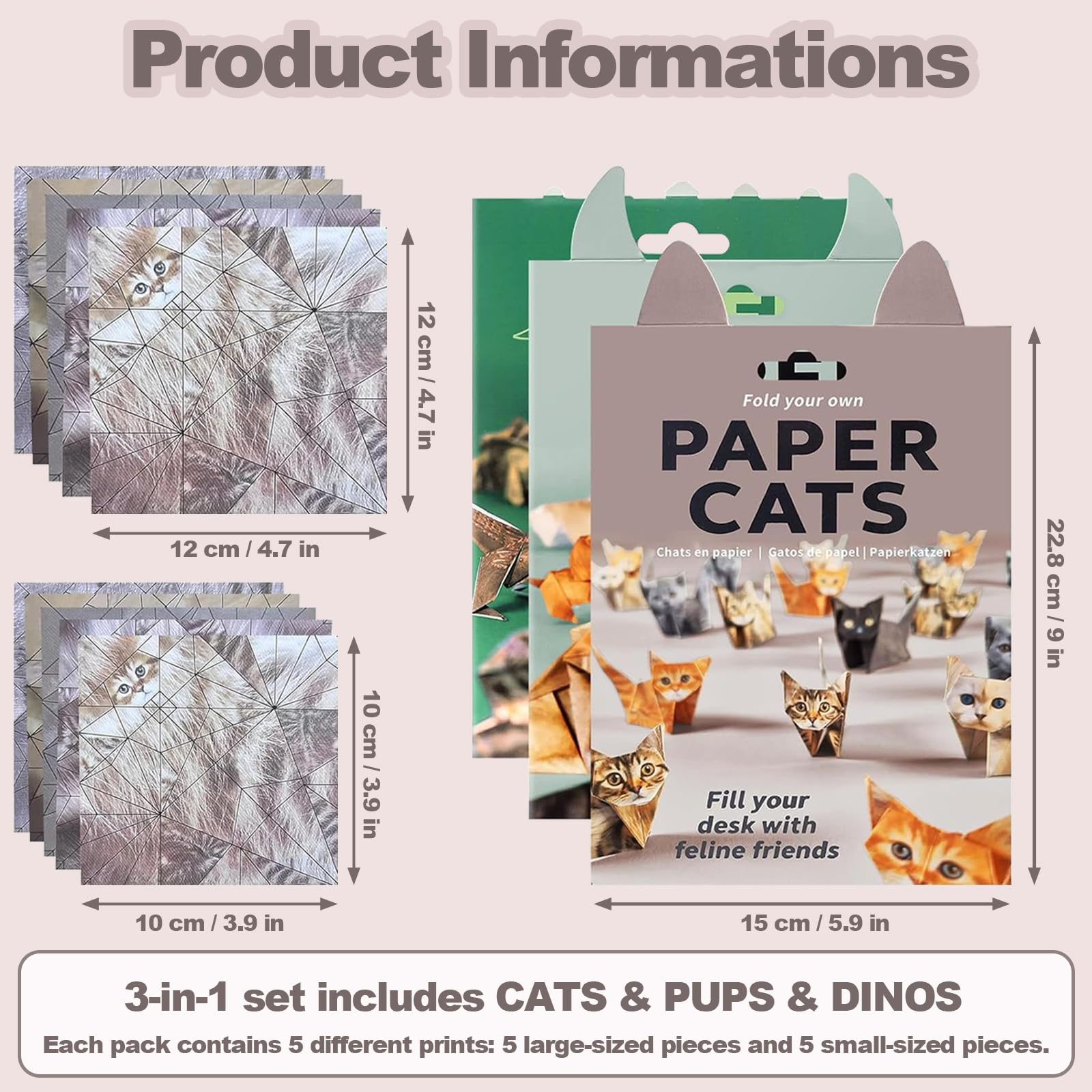 Hyhuiyin DIY Paper Cats Origami Kit - Image 2