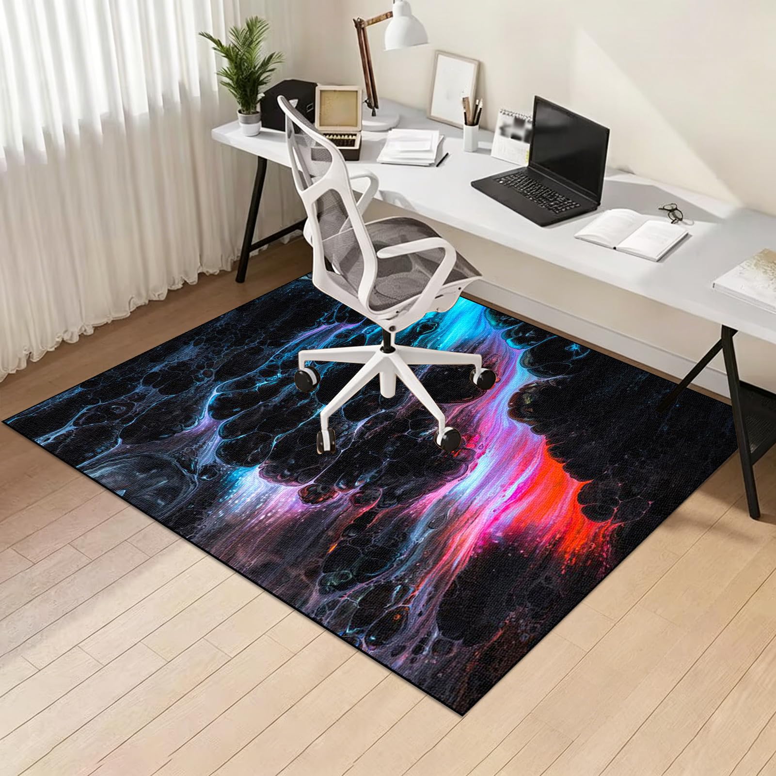 Tapis de Chaise Bureau Antidérapant Tapis de Chaise Gaming pour sols en Bois Dur, Tapis de Sol pour Fauteuil Gaming, Tapis Protège Le Sol, Protège Parquet Chaise roulettes 130 x 160 cm