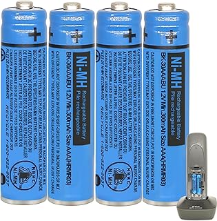 BK-30AAABU NI-MH AAA Rechargeable Battery 1.2V 300mah 4Pack NiMH AAA Batteries for Panasonic Cordless Phones, Remote Controls, Electronics