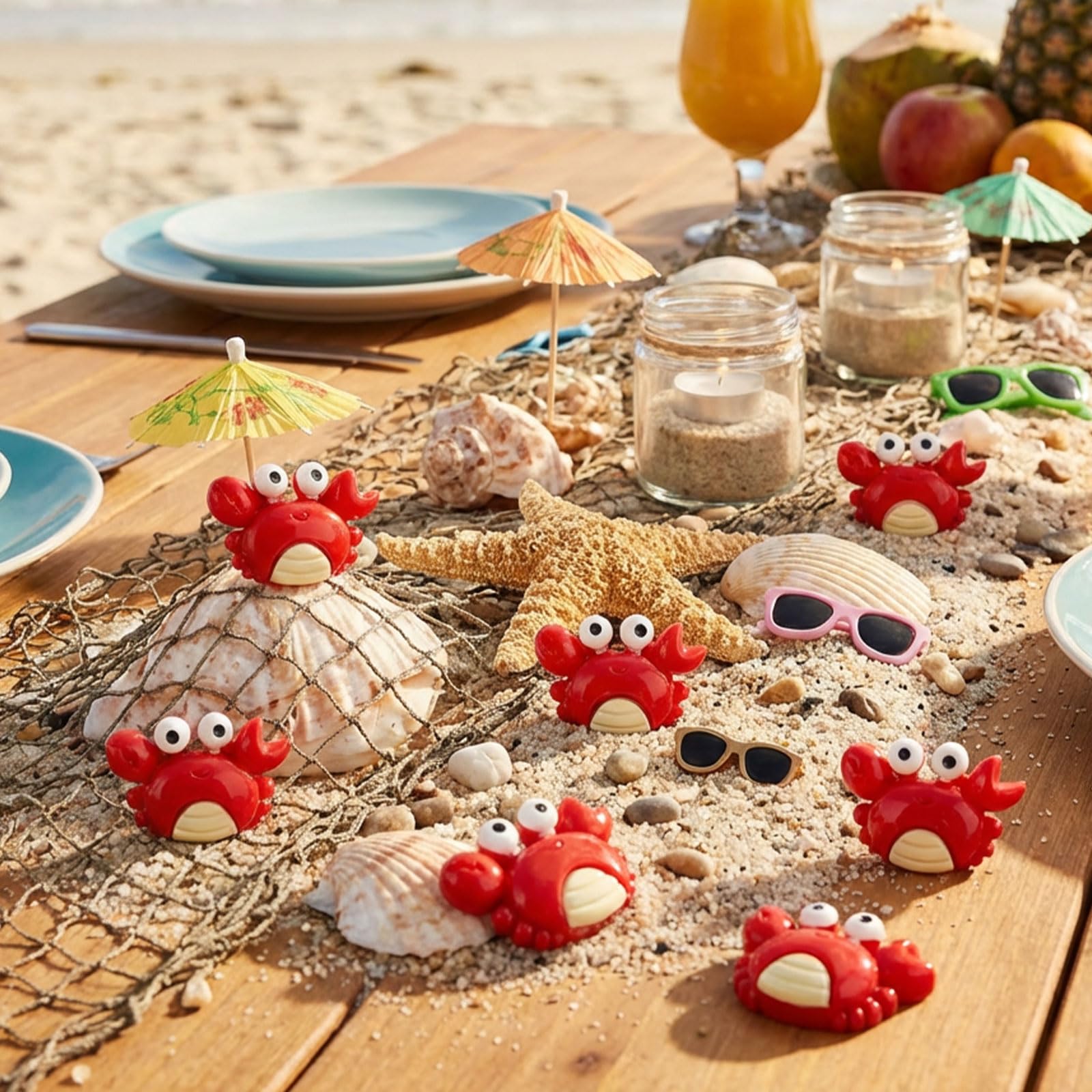 50pcs Mini Crab Figurines, Realistic Plastic Crab Decor Tiny Animal Ornaments for Gardens Miniature Terrariums Holiday Party Decorations Tabletop Display - 4