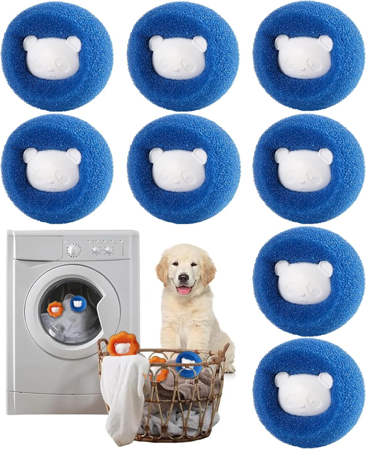 8PCS Lint Remover for Washing Machine, Cat Hair Remover from Clothes, Washing Machine Lint Catcher, Laundry Balls for Pet Hair Removal on Furniture and Car Interiors-image-46