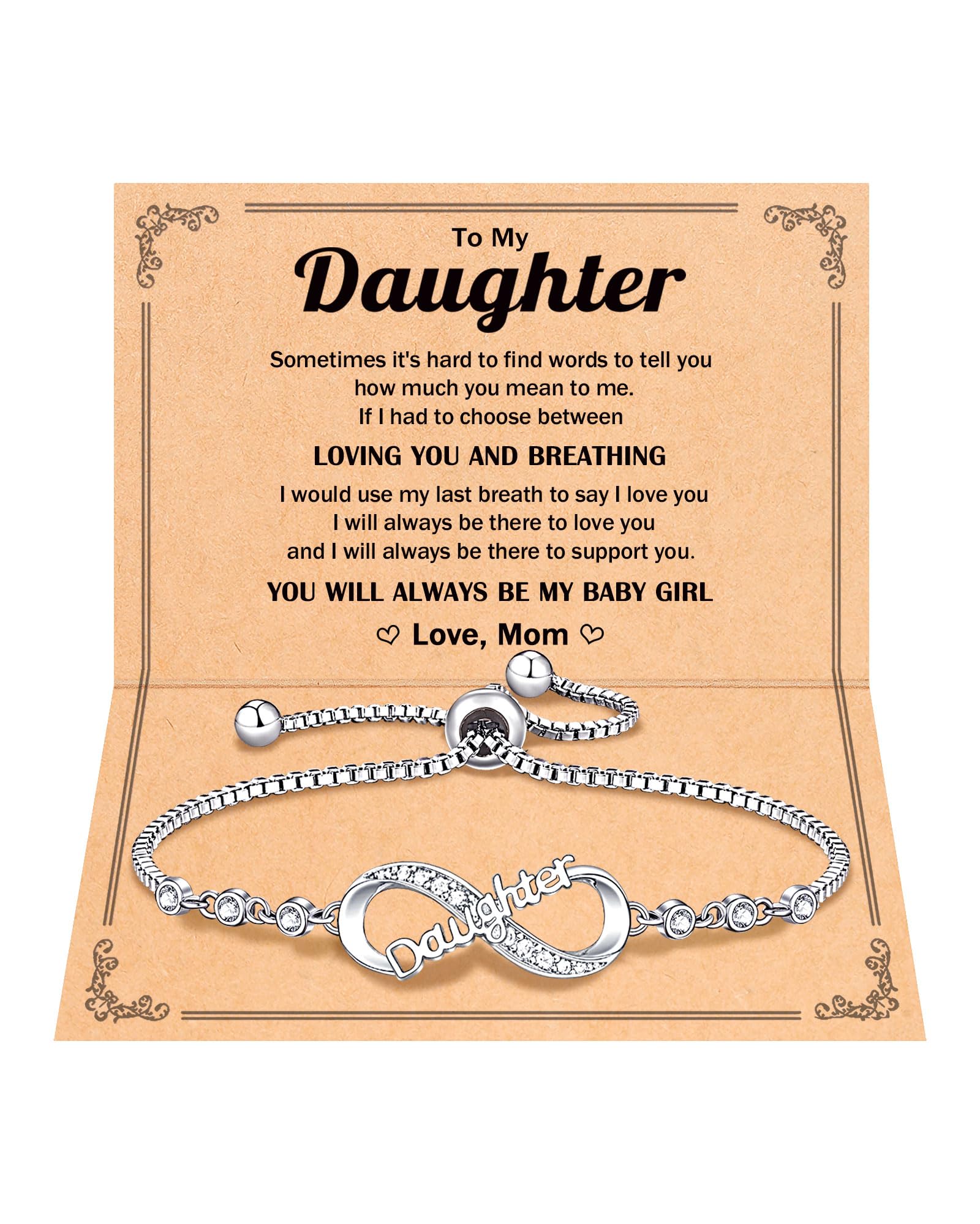 UNGENT THEM CZ Infinity Love Heart Bracelets for Mom/Daughter/Sisters/Grandma, Birthday Christmas Valentines's Day Mothers Day Gifts