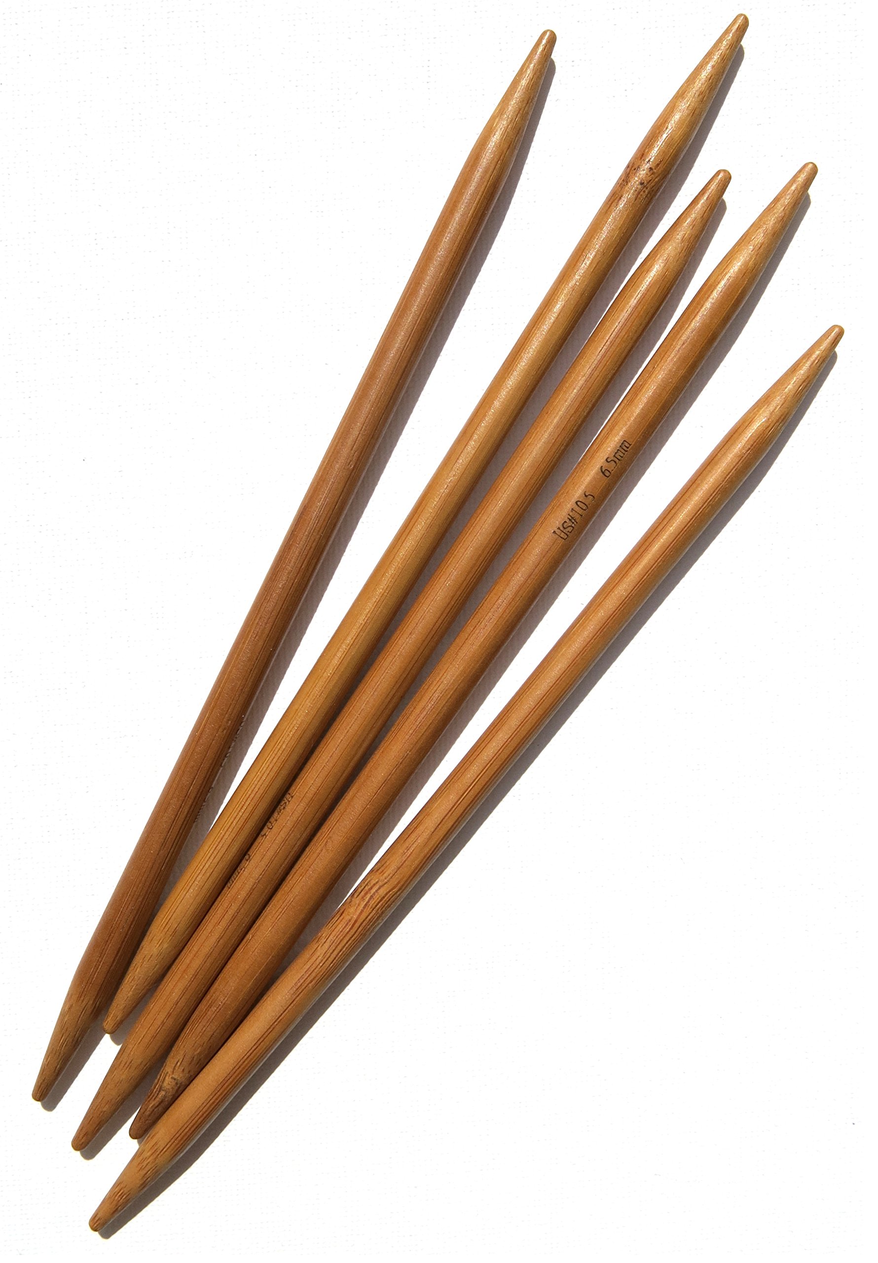 Adf Tm Natural 8'' (20Cm) X 6.5Mm Double Pointed Carbonized Bamboo Knitting Needles 5Pcs