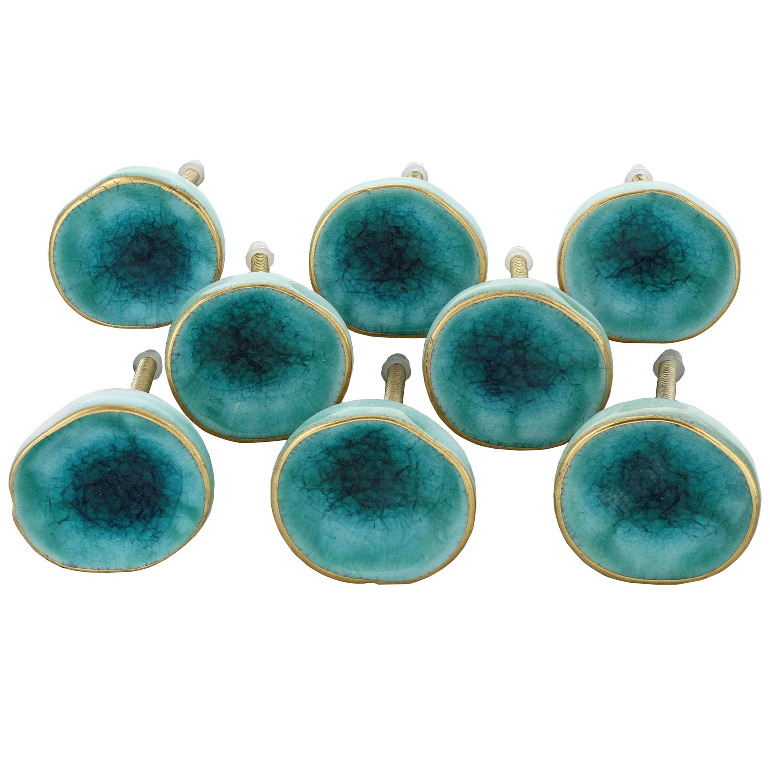 G Decor Green Sea Blue Rhodes Ceramic Door Knobs Vintage Shabby Chic Cupboard Drawer Pull Handles