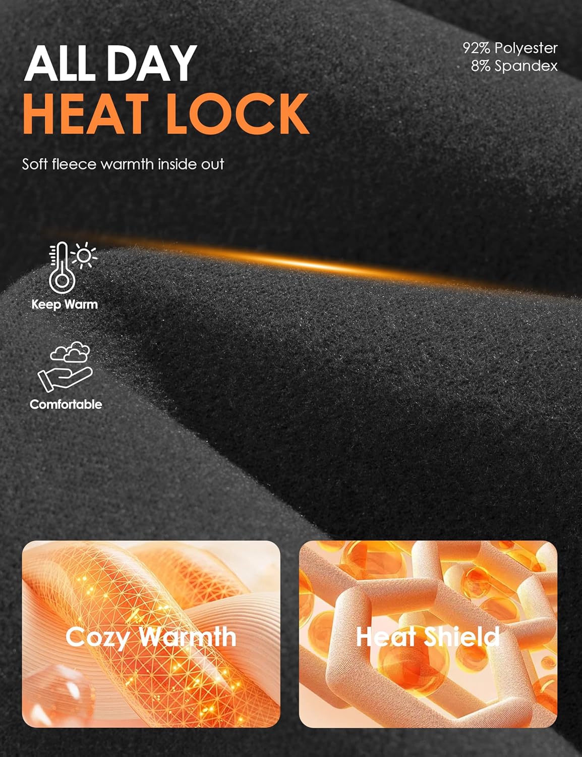 Boladeci Men's Thermal Underwear Tops Fleece Lined Base Layer Long Sleeve Shirts for Cold Weather - Image 3