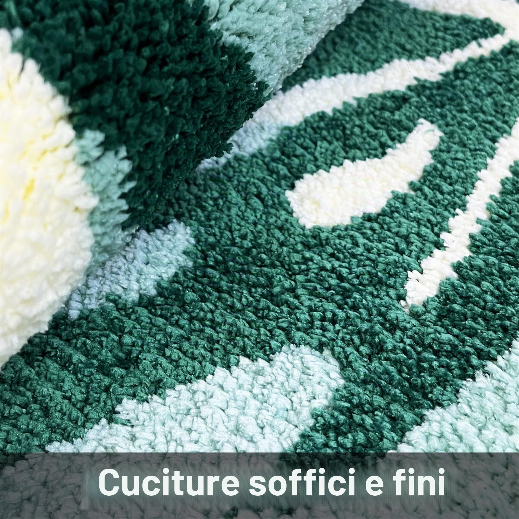 110×144cm Monstera tappeto bagno antiscivolo,ultra morbido,lavabile,per bambini,a forma di foglie,per bambini, per camera da letto, soggiorno,verde