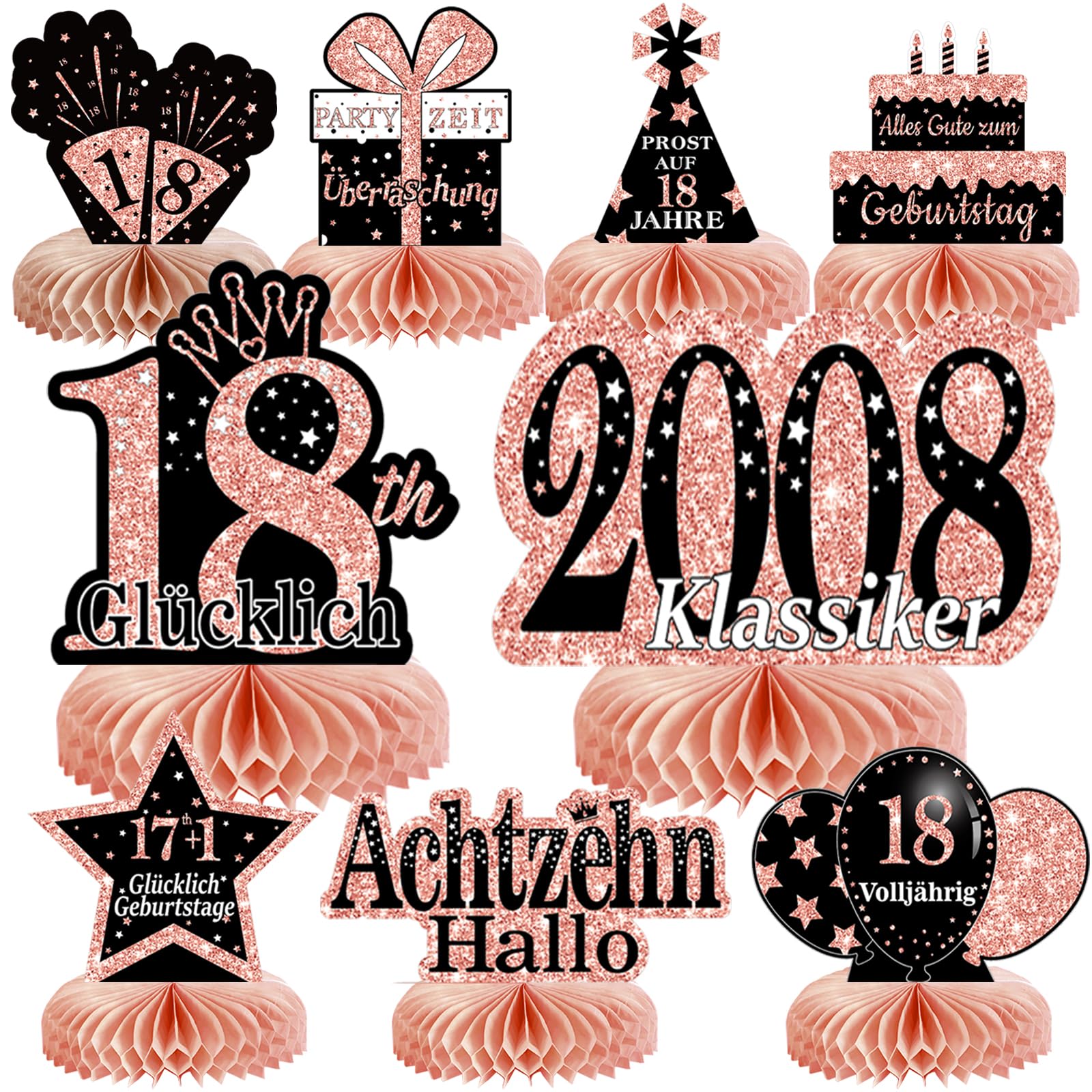 9 STK Tischdeko Geburtstag（Deutsche）