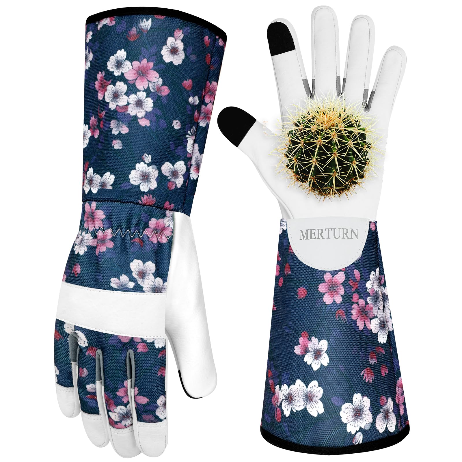 Leather Long Gardening Gloves for Women Thorn Proof Garden Gloves Yard Working Gloves