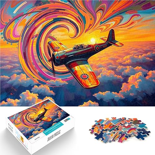 Rompecabezas para Adolescentes de 1000 Piezas Avión en Colores arremolinados Juguetes de Juego Interacción…
