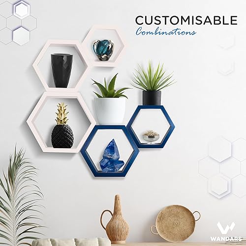 Miniatura 3 de Wandars HAXAGONE-Parent (5 estantes marrón claro)