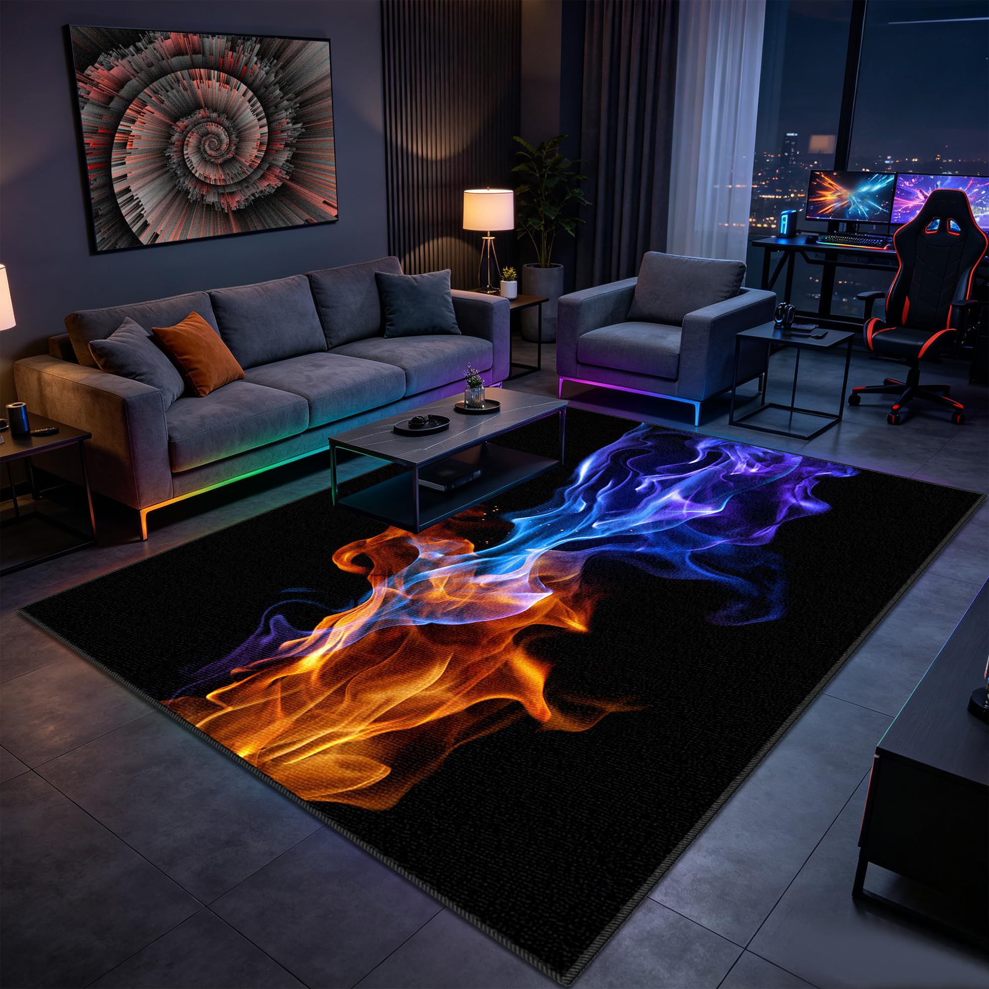 Tapis de jeu gaming pour chambre et salon moderne pour espace de vie