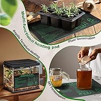Vista 3 de Tapete térmico de plántulas con controlador de temperatura integrado (paquete de 2), almohadilla térmica de plantas de 10 x 20.75 pulgadas