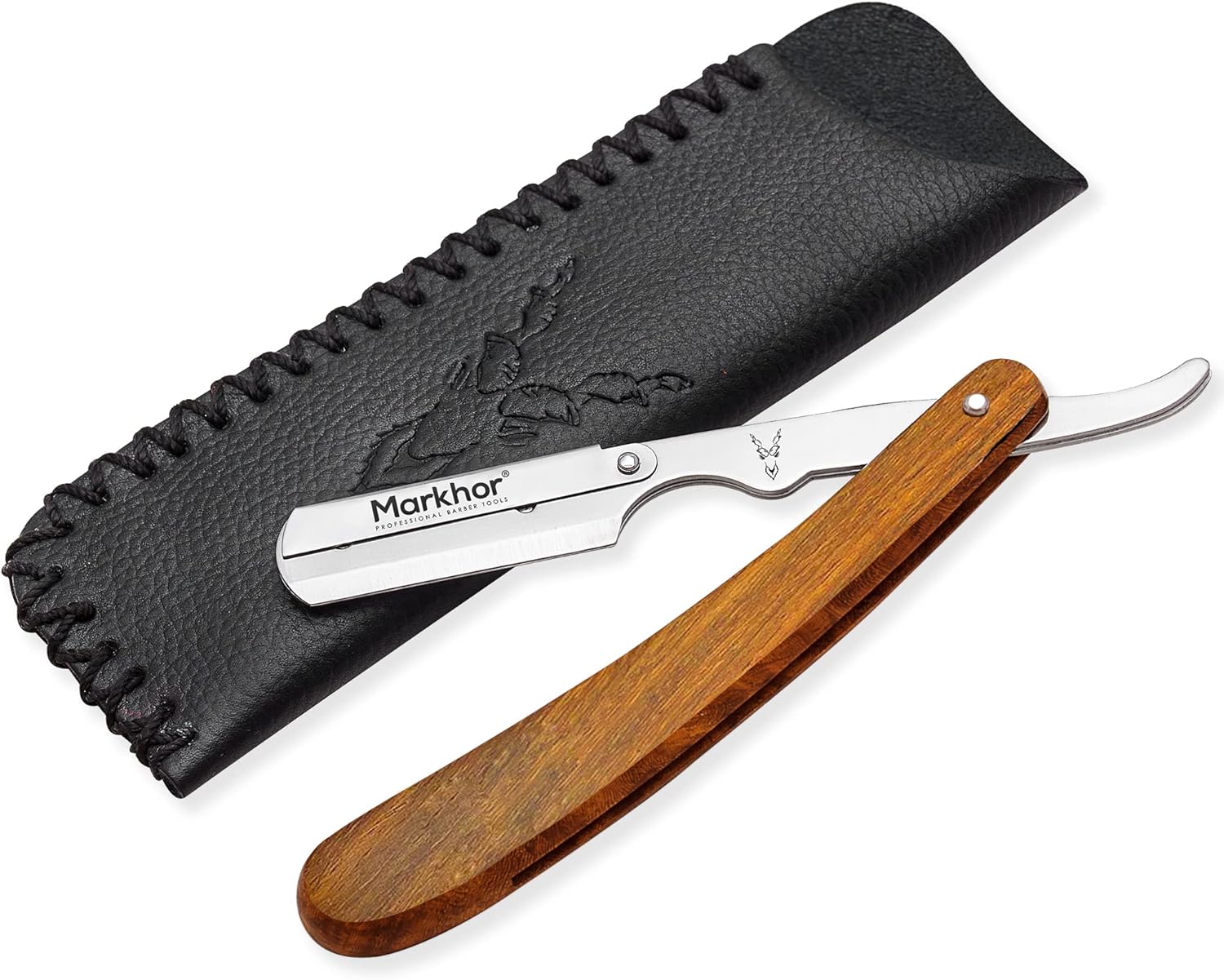 Markhor® Cut Throat Razor Kit, Wooded Genic Straight Razor