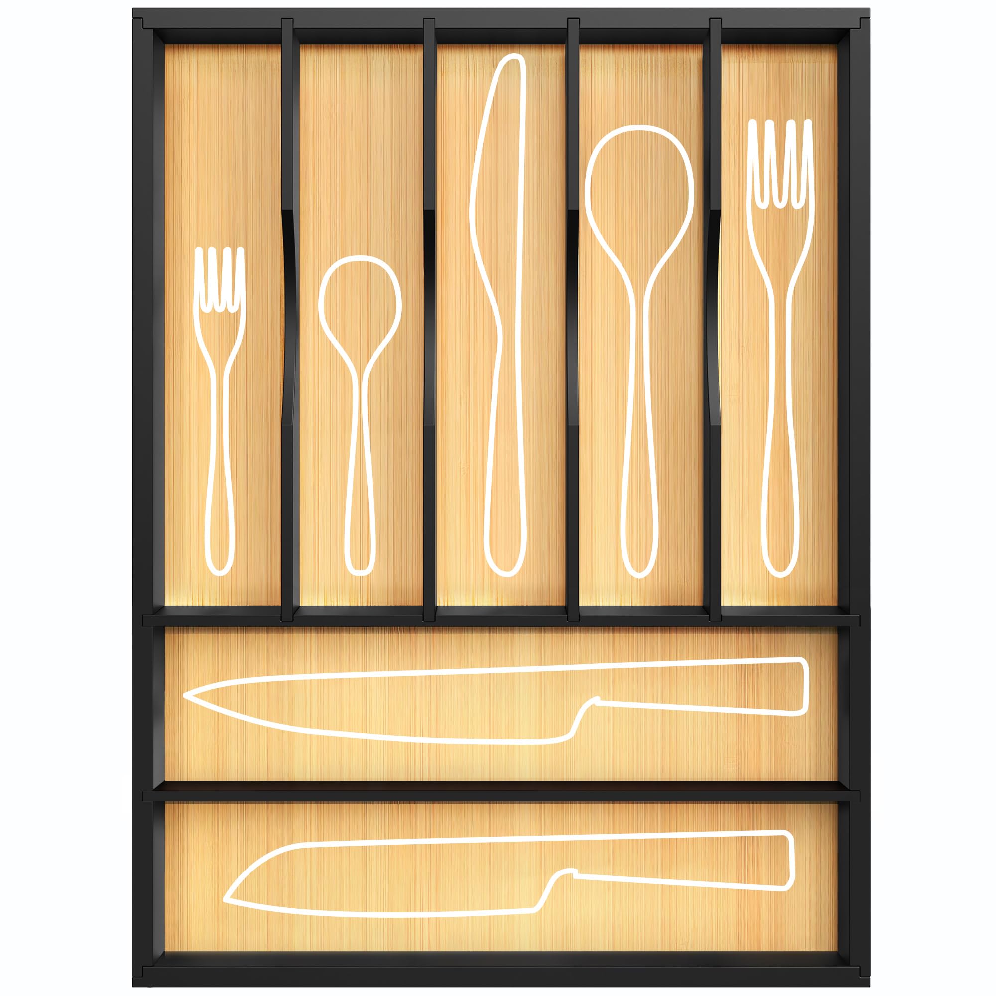ROYAL CRAFT WOOD Premium Bamboo Kitchen Utensil Rack: Elegant Organizer and Spacious Utensil Holder for Streamlined Kitchen Storage