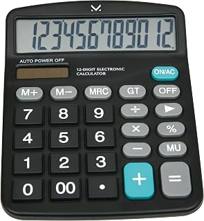 Majestic K30 – Calcolatrice da tavolo, display 12 cifre di grandi dimensioni, doppia...