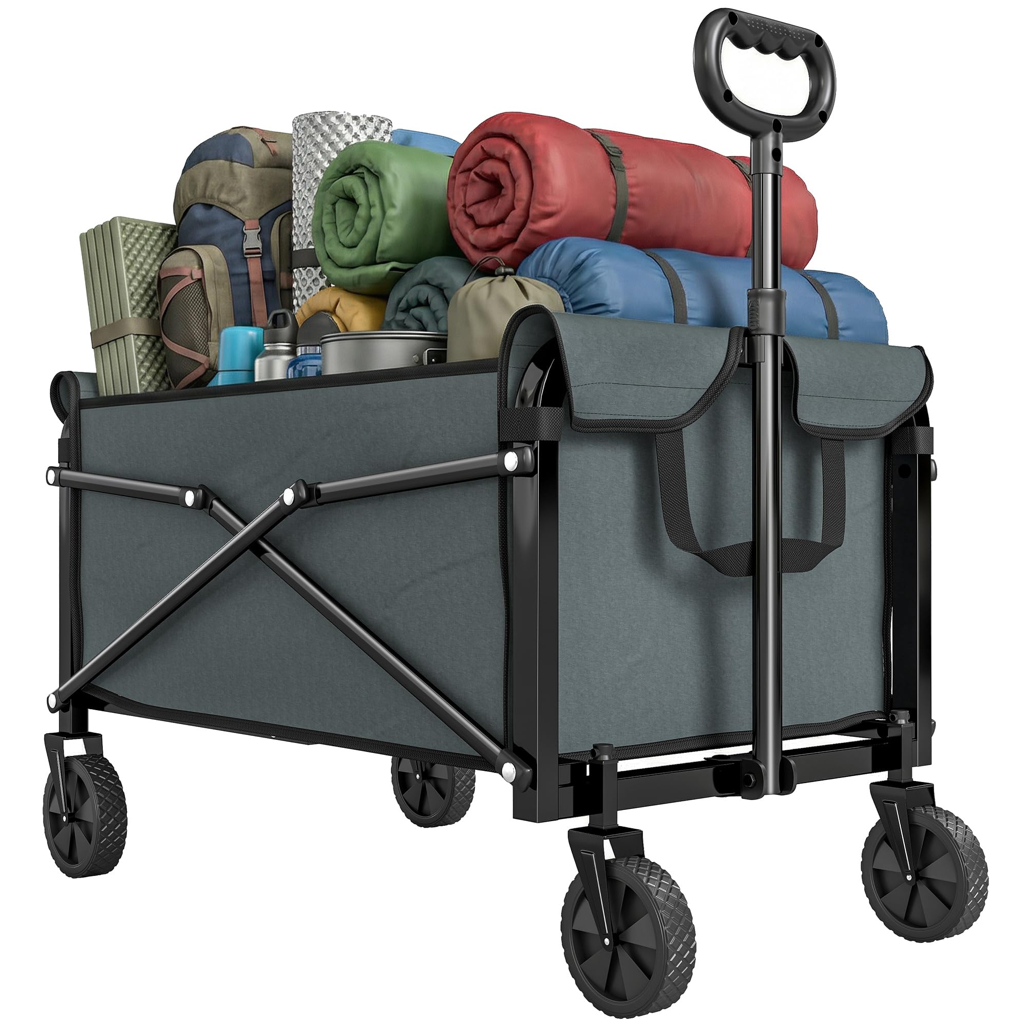 Outsunny Festival Trolley on Wheels - 81L - Grey - Metal/Oxford Cloth