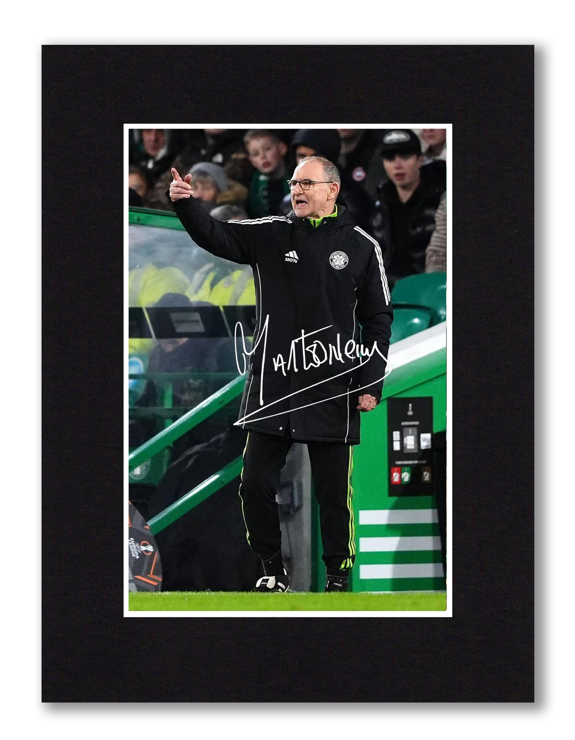 RJR PRINTS Martin O'Neill - Celtic Signed 8x6 Inch Mounted Photo Print With Pre Printed Signature That Would Make A Great Gift For Any Fan And Is Ready To Be Framed