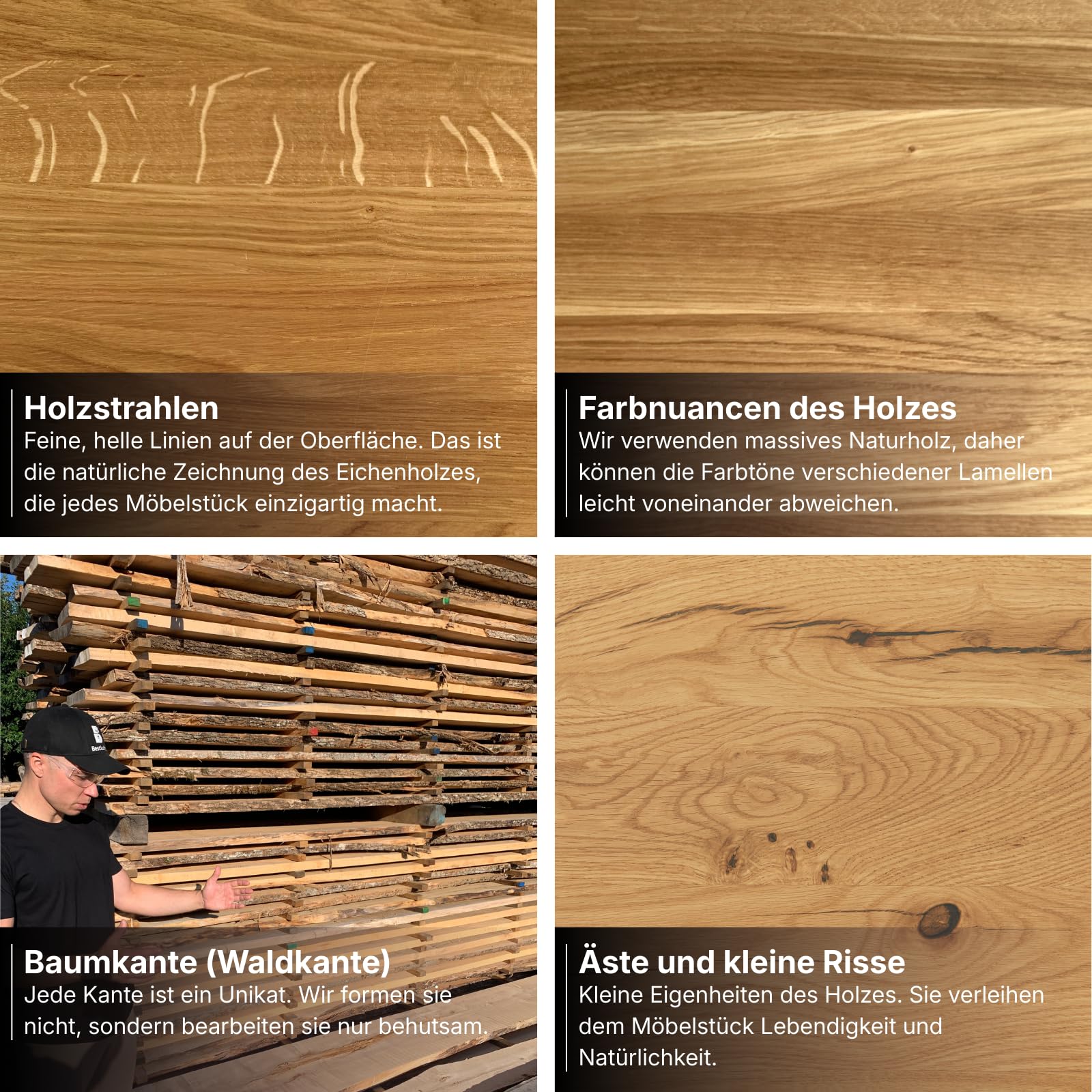 BestLoft Wandregal Wandboard Schweberegal Eiche ohne Baumkante Naturkante Regal Schweberegal Holzregal Bücherregal Wand Wandregal Holz kleines Regal Küchenregal Wand Shelf (80cm)