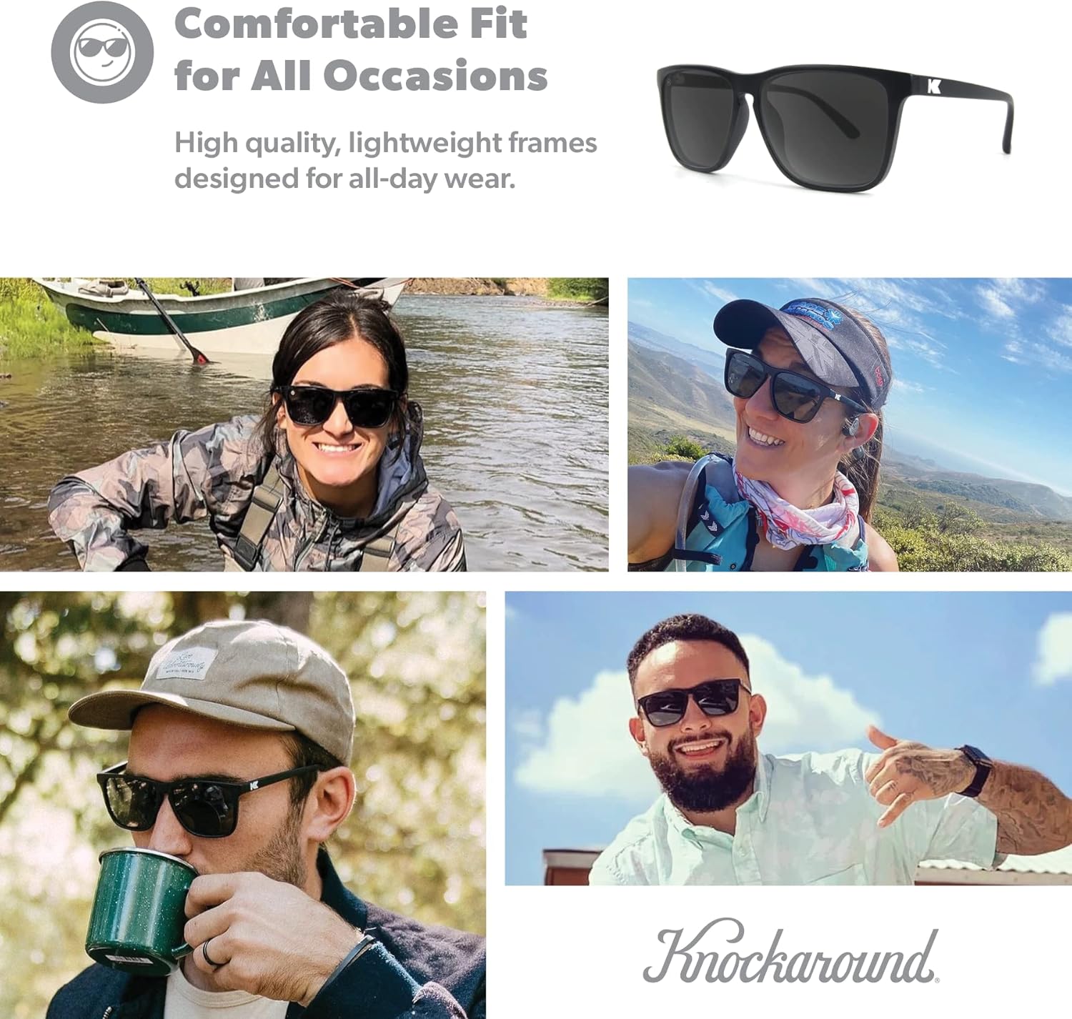 Knockaround Fast Lanes Polarized Lightweight Sunglasses for Men & Women - UV400 Protection - Image 6