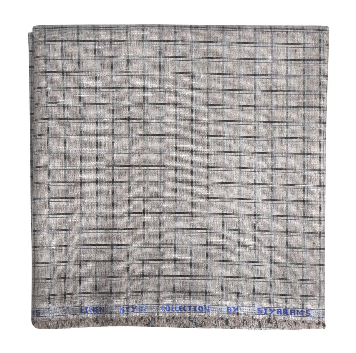 Siyaram's Linen Cotton Checkered Brown Unstitched Shirt Fabric 1.6 Mts - VV6983-picture-54