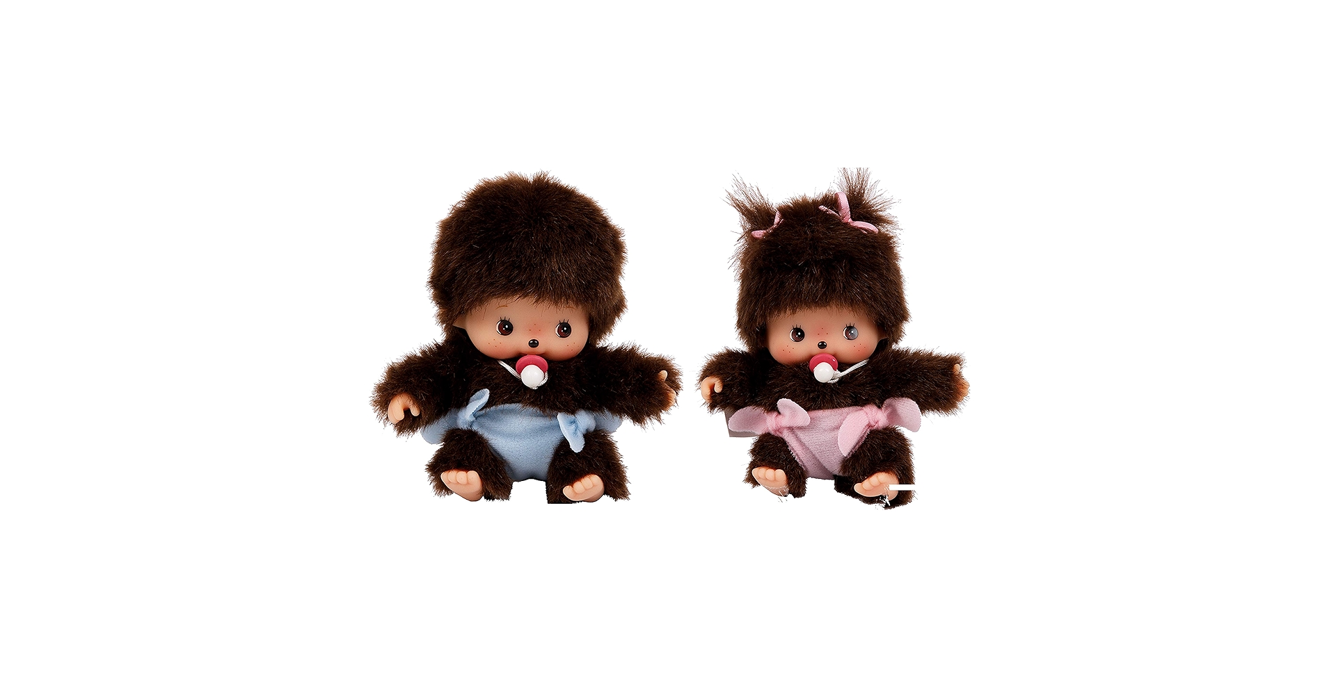 2Pcs Monchhichi Baby with Diaper Bebichichi Boy and Girl