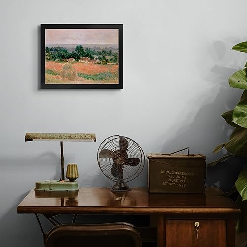 Miniatura 4 de Lost Cabin Haystack at Giverny 1886 de Claude Monet  Impresión en marco plano negro  Reproducción de pinturas de obras de arte finas  Regalo de