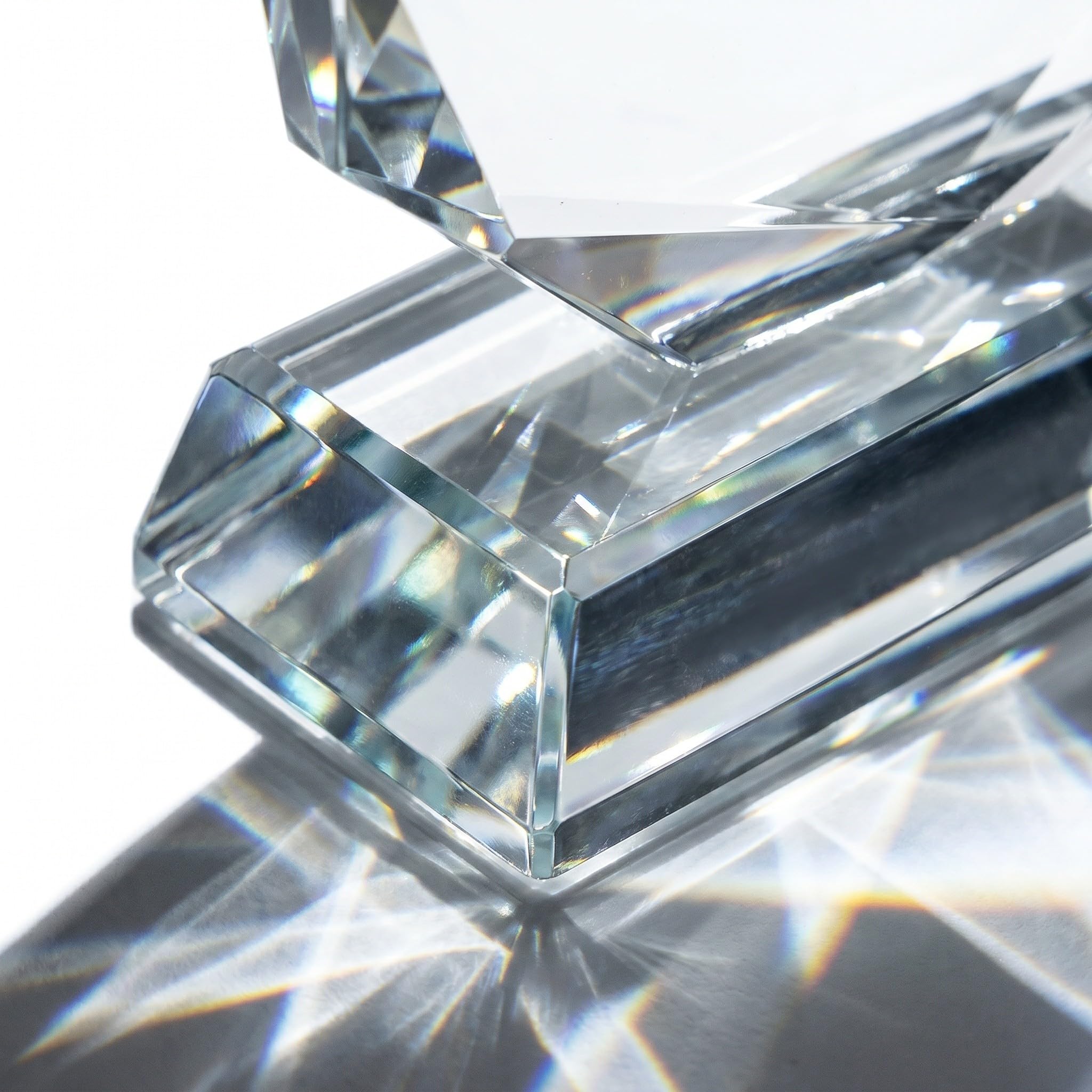 Kisangel 2 trofeos de Cristal Transparente: Copa de reconocimiento en Blanco de 15 cm (6 Pulgadas) para premios de competiciones Deportivas, Recuerdos de Fiestas, Recuerdos para ganadores Escolares,